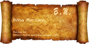 Bóha Mariann névjegykártya